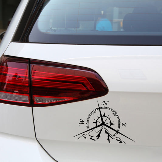 5 PCS NSWE Fashion Mountains Compass Rose Decal Nautical Compass Navigate Car Sticker, Size: 13.7x9.4cm, 5 PCS Black, 5 PCS Silver