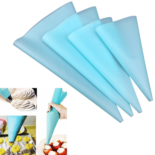 4 PCS Silicone Icing Piping Cream Pastry Bag Nozzle DIY Cake Decorating Tools, Cream Pastry Bag(Blue), Cream Pastry Bag(White), Cream Pastry Bag(Pink), Cream Pastry Bag(Green)