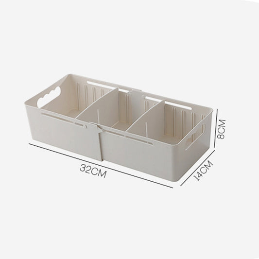 Retractable And Adjustable Three Pane Socks Storage Box