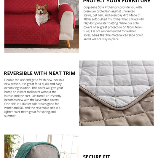 Reversible Machine Washable Sofa Couch Covers Anti-slip Recliner Sofa Protective Mat for Pet Dogs Cats, 55x196cm, 130x196cm, 190x196cm