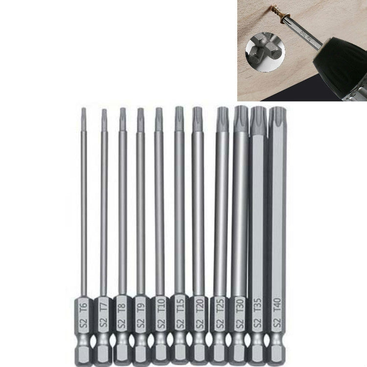 Metal multifunctional peeling bit set with hollow-core drill tips and shanks