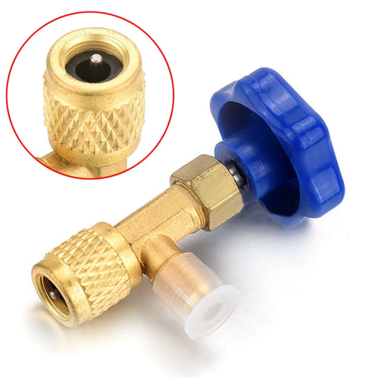Blue Metal Valve Bottle Opener 1/4 SAE Connector Dispensing Refrigerant Valve Bottle Openers for R22 R134a R410A, Blue Metal Valve Bottle