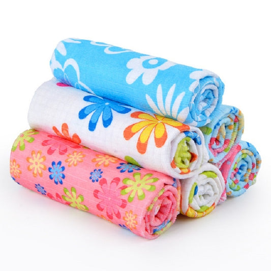 4 PCS / Set Microfiber Printed Flowers Cloth Cleaning Cloth, Microfiber Printed Towels