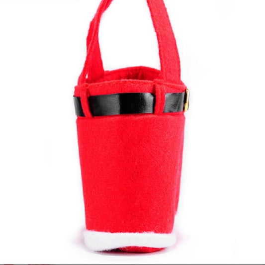 Santa Claus Suspenders Pants Candy Bottle Gift Bag Decoration, Santa Claus Bottle Bag