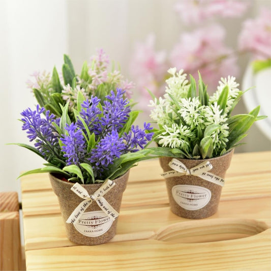 Fake Flowers Grass With Plastic Artificial Potted Flowers For Rustic Garden Farmhouse Decoration