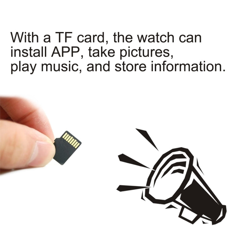 Smart watch TF card, gold contacts on small black microSD held in hand