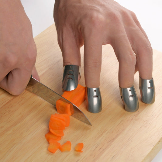 4 PCS / Set Adjustable Stainless Steel Finger Hand Guard Finger Protector Knife Slice Chop Safe Cooking Tools, 4 PCS / Set Finger Protector