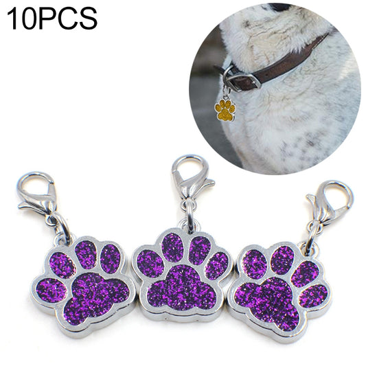 10 PCS Enamel Cat Dog Bear Paw Prints Key Chain Jewelry Making