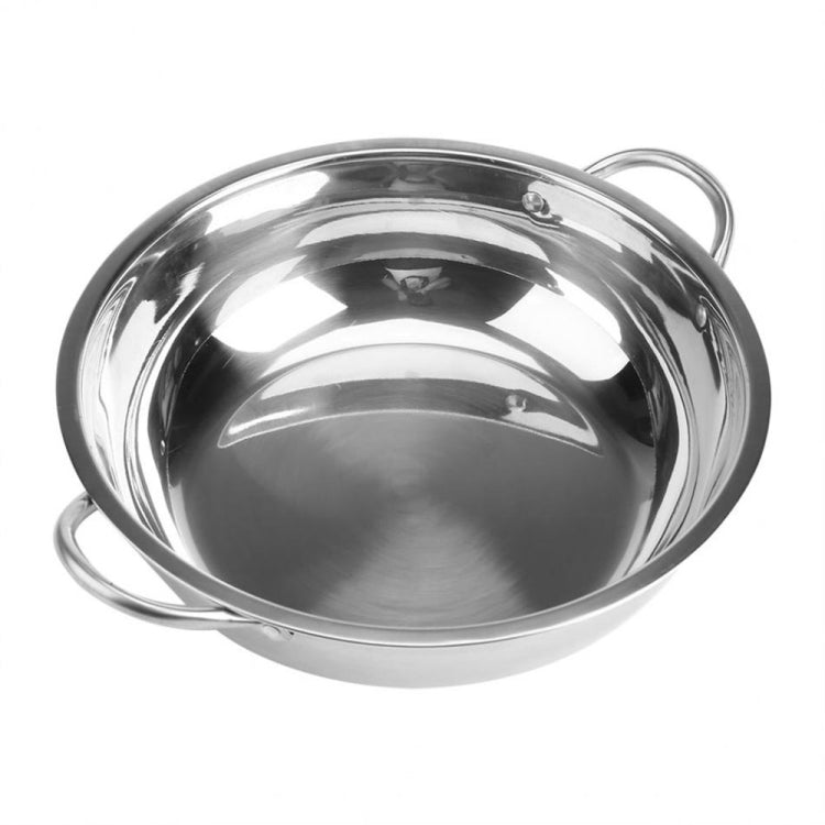 Stainless steel soup pot with two loop handles, glossy interior, wide rim