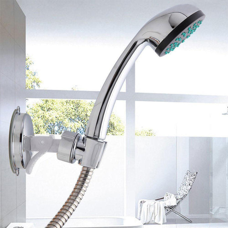Shower Head Handset Holder Chrome Bathroom Wall Mount Adjustable Suction Bracket, Fully Plated