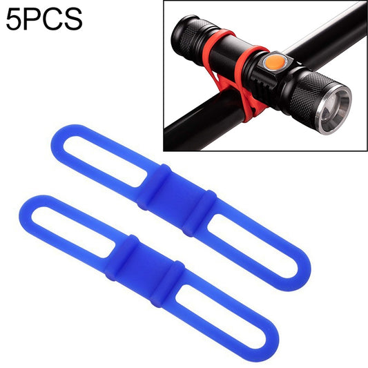 5 PCS Silicon Strap Mountain Road Bike Torch Phone Flashlight Elastic Bandage Bicycle Light Mount Holder
