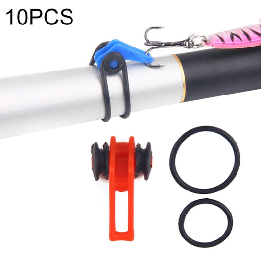10 PCS/Bag Plastic Fishing Hook Keeper for Fishing Rod Pole Fishing Lures Bait Safety Holder Fishing Tackle, Red, Purple, Black, Blue, Yellow, Pink, Orange, Green