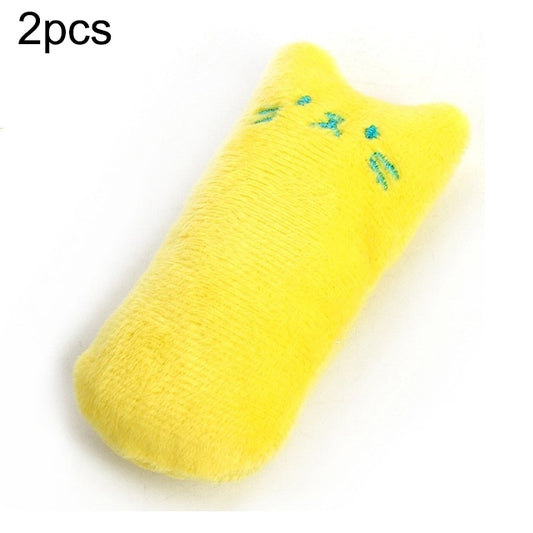 2 PCS Teeth Grinding Catnip Toys Funny Interactive Plush Cat Toy Pet Kitten Chewing Toy Claws Thumb Bite Cat mint for Cats