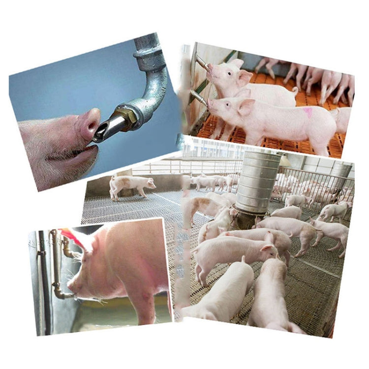 Duckbill drinking fountain mounted on livestock pen wall with angled spout