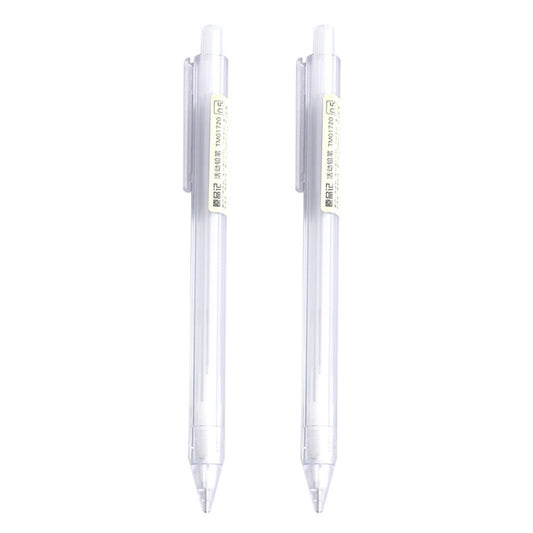 Frosted transparent hexagon pencil pen with clear body and white tip