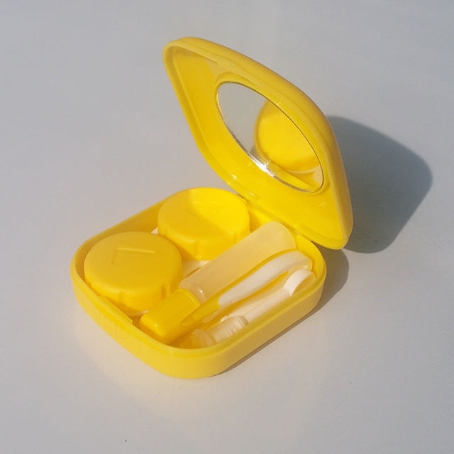 5PCS/Set Mini Square Plastic Contact Lens Case with Mirror