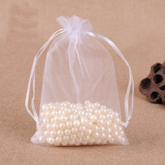 100 PCS Gift Bags Jewelry Organza Bag Wedding Birthday Party Drawable Pouches, 7X9cm, 10x15cm, 13X18cm