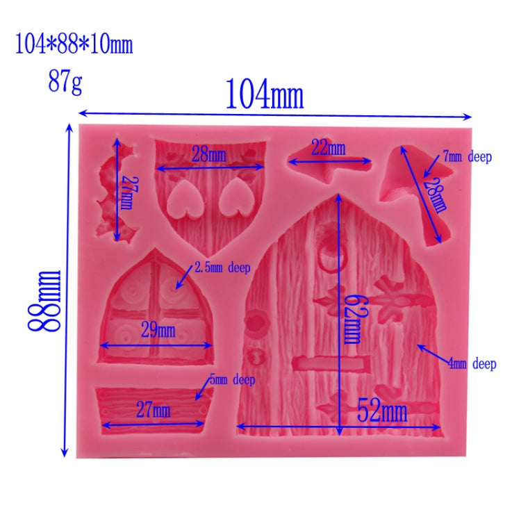Silicone mold size diagram showing 104×88 mm dimensions and house window cavity layout