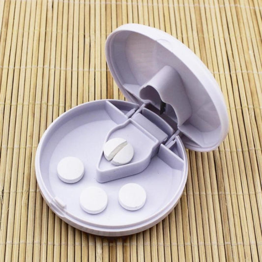 Round Medicine Cutter Stainless Steel Blade Plastic Medicine Dispensing Box