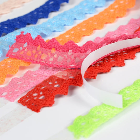 Multi-color crochet lace adhesive tape rolls with scalloped openwork edges