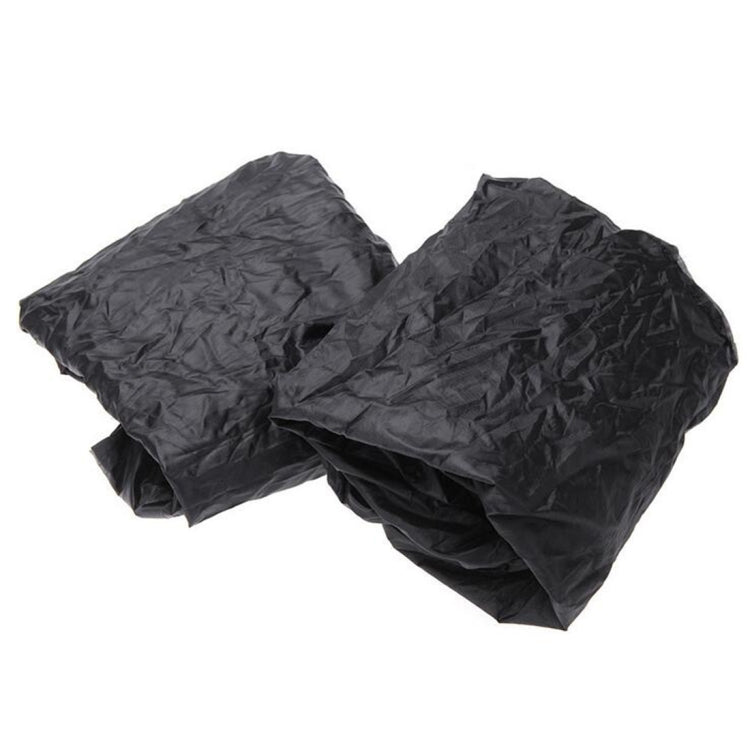 Set of two black car seat covers folded for compact storage
