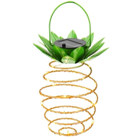 30 LEDs Outdoor Iron Pineapple String Solar Lantern Telescopic Chandelier Modern Porch Light, 30 LEDs