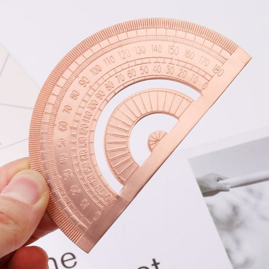 Protractor Ruler Drawing Measurement Math Tool Students Stationery Metal Angle Ruler, Metal Angle Ruler