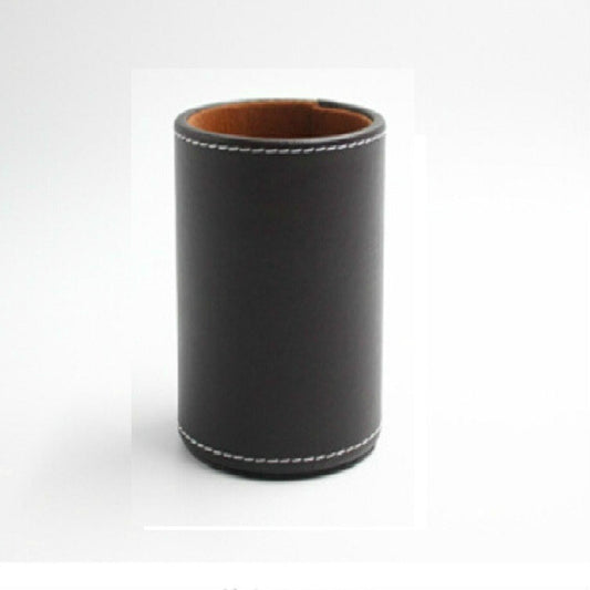 Faux Leather Leather Penholder Desk Supplies Organizer