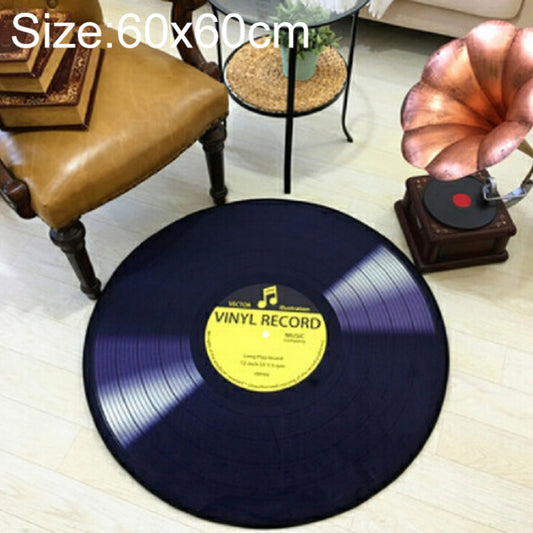 Creative Retro 3D DVR Record Carpet Round CD Floor Mat Home Decor Living Room Kid Bedroom Decoration Rug,, Diameter 60cm, Diameter 80cm, Diameter 100cm, Diameter 120cm, Diameter 160cm, Diameter 180cm