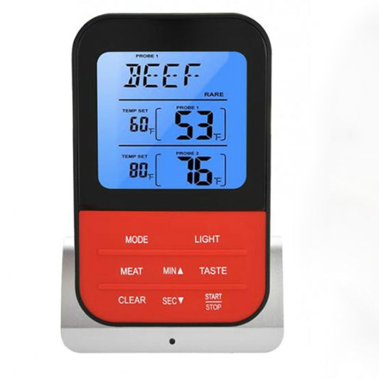 LCD Digital Food Thermometer with Dual Probe Sensors Timer