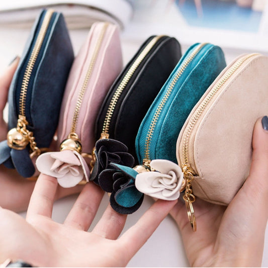 Creative Mini Cute Coin Purse with Flower Tassel Pendant