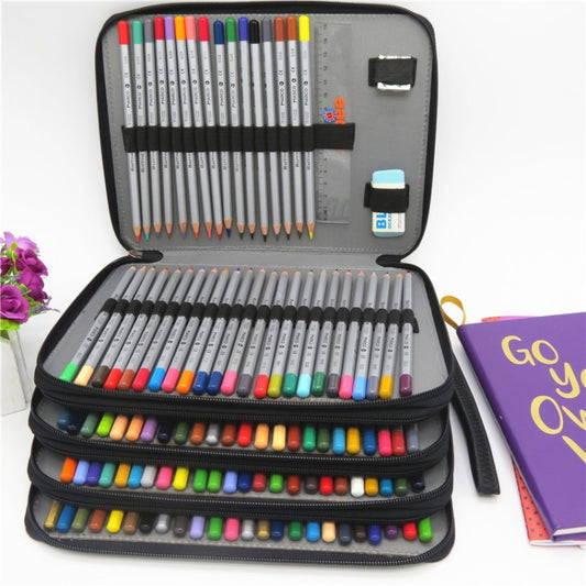 PU Leather School Pencil Case 184 Holes Large Capacity Colored Pencil Bag Box Multi-functional Pencilcase Art Supplies Gift