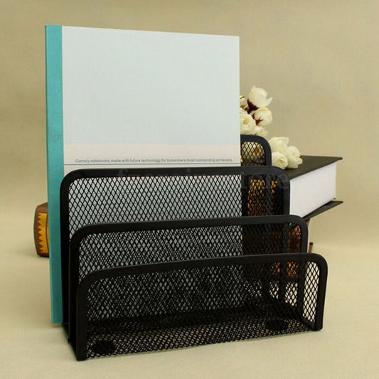 Mesh Letter Sorter Mail Document Tray Black Desk Office File Storage Rack, Mesh Letter Sorter
