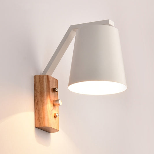 Creative Bedroom Study Bedside Balcony Aisle Porch Hotel Cafe Wood Wall Lamp Switch Light, without Light Source, Warm White, White Light
