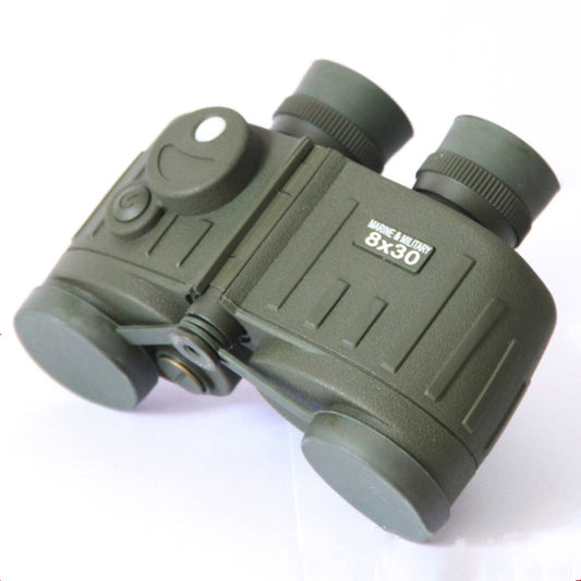 Olive-green 8x30 HD binocular telescope with focus wheel and textured grip.