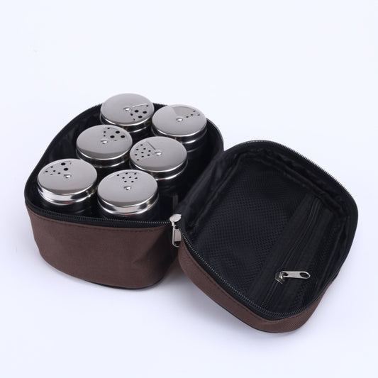 Outdoor Barbecue Stainless Steel Portable Spice Jar Suit