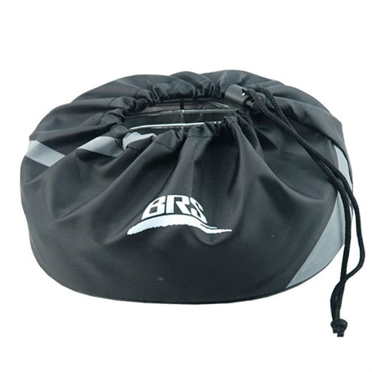 Black BRS storage bag with drawstring for camping gas stove