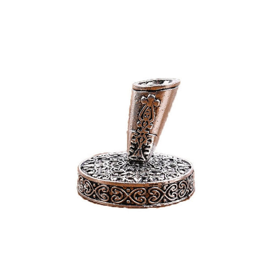 Retro Feather Pen Holder Metal Round Pen Holder, 4×4.1cm