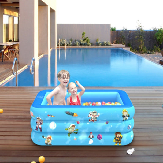 Household Indoor and Outdoor Aerospace Pattern Baby Square Inflatable Swimming Pool, 120 x 85 x 35cm