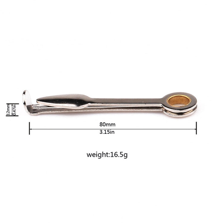 Stainless steel pipe cleaner tool, 80mm long, 12mm wide, 16.5g weight