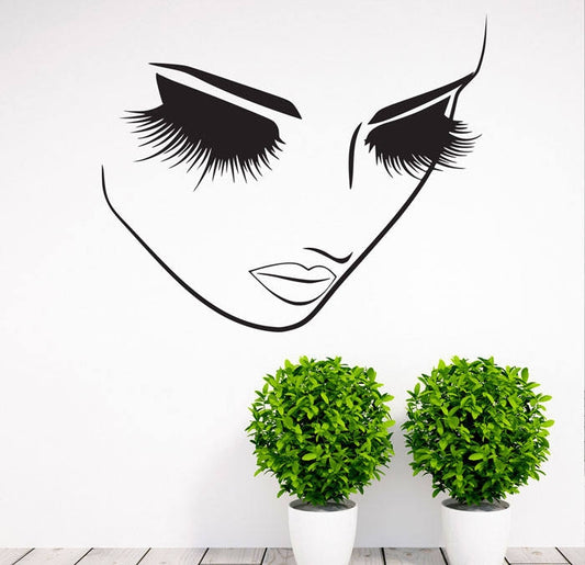 2 PCS Makeup Wall Salon Wall Beauty Studio Wall Art Decoration Sticker Wall Sticker, 40×34cm, 46×40cm, 57×49cm, 65×57cm