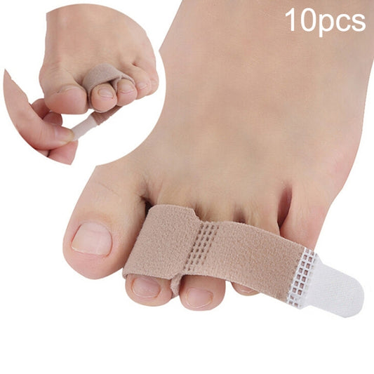 10pcs Toe Finger Straightener Hammer Toe Hook and Loop Fastener Corrector Bandage Toe Separator Splint, Bandage Toe Separator Splint