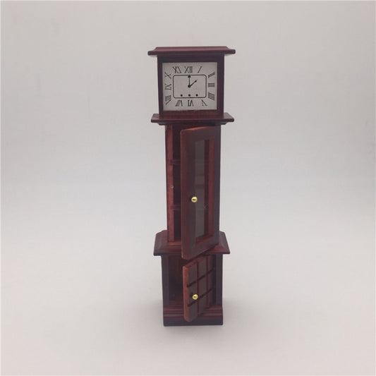 1:12 Mini House Toy Simulation Mahogany Vintage Clock, Vintage Clock
