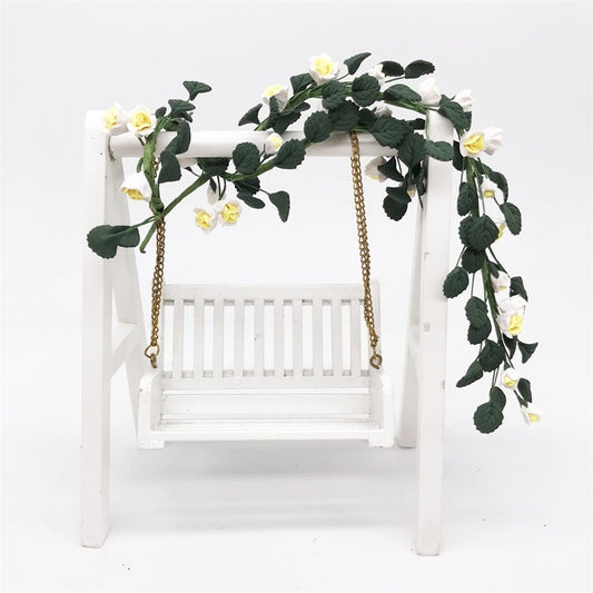 1:12 Mini House Toy Simulation Rose String for Easel Swing Garden Scene, Rose String Swing