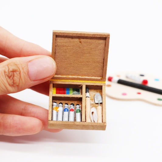 Dollhouse Furniture Accessories Pocket Watercolor Box Simulation Painting Pox, Painting Pox
