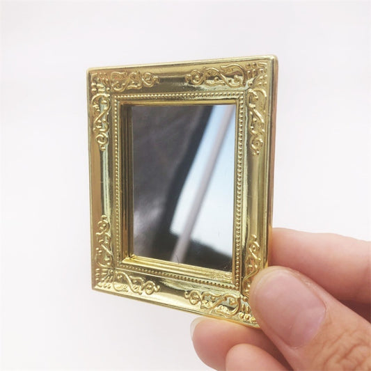 1:12 Mini House Toy Simulation Wall Mirror for Bedroom, Wall Mirror
