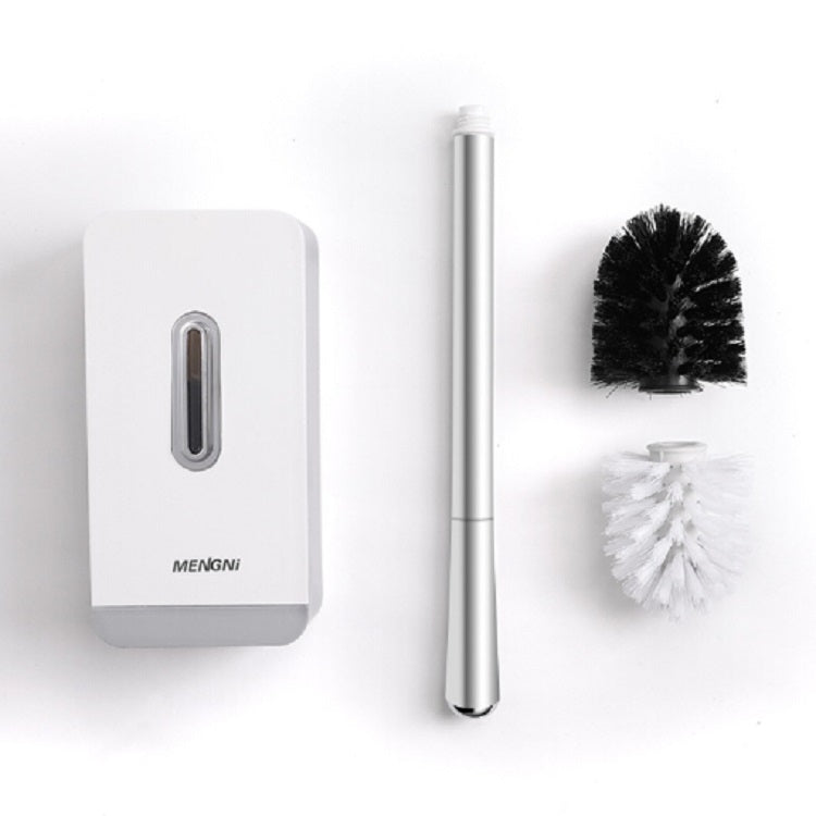 MENGNI Suction Wall Long Handle Toilet Brush Storage Box Bathroom Cleaning Kit