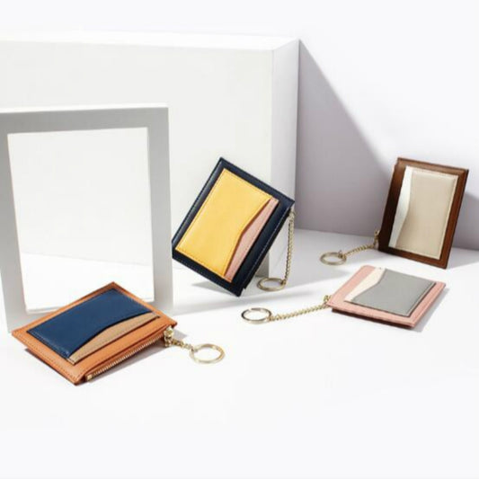 Fashion Stitching Multi-card Zipper Card Bag Multi-function Mini Wallet