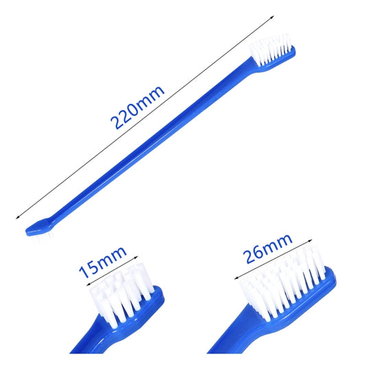 10pcs Dog Cat Effective Pets Oral Care Pet Toothbrush, Blue Handle + Medium Hair