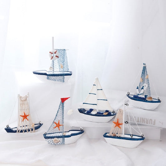 Vintage Wooden Canvas Boat Model Decoration Home room Decoration, White Boat, Lifebuoy Boat, Red Flag Boat, Canvas Boat, White Fishing Net Boat, Sea Anchor Boat